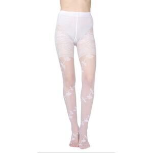 🦋B2G1🦋MeMOÍ Bridal PASSION Sheer Control Top Flower Pantyhose